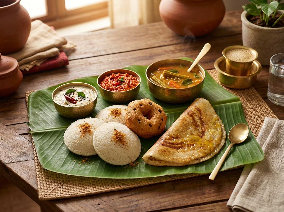 Fresh South Indian Idli Breakfast